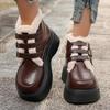 Fashion Belt Buckle Decoration Fur Cute Snow Boots Women 2025 Winter Soft Non Slip Thick Bottom Ankle Boots Warm Short Plush Booties