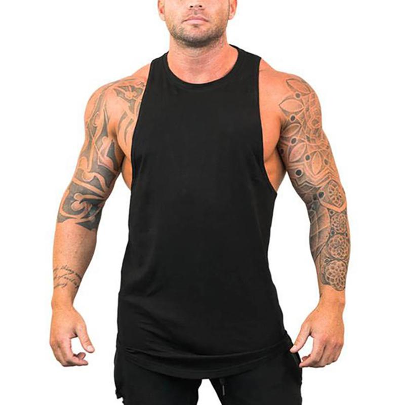 

Muscleguys Running Vests Men Summer Plain Cotton Bodybuilding Stringer Tank Tops Mens Muscle Fitness Sleeveless Shirts Y Back Gym Clothing XL чорний