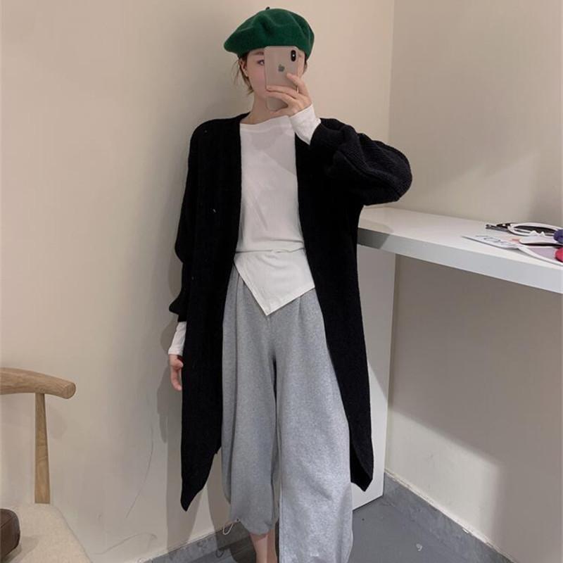 

YYFS Женская мода Повседневный Осень Зима Однотонный Принт Длинный Рукав Свитера Size: One Size чёрный