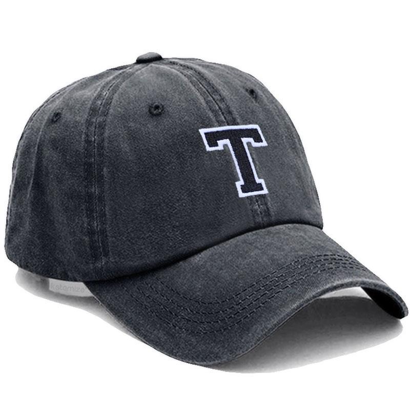 Bicolor Color Letter A-Z Embroidery Washed Cotton Baseball Cap for Men Women Unisex Dad Hat Sun Hat Outdoor Sports Dropshippinp