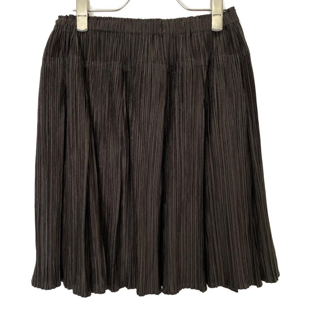PLEATS PLEASE PP13-JG204 Brown Elastic Waist Pleated Skirt Skirt 1 BrownUsed