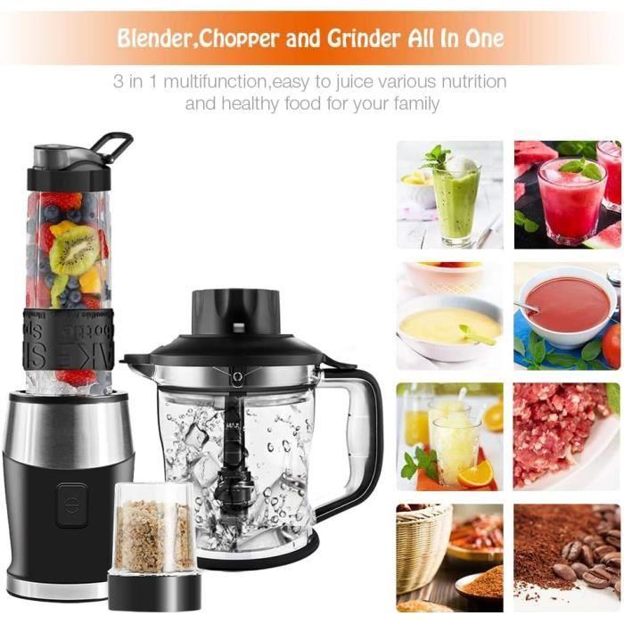 Blender Mixeur 3-en-1 - GENERIC - 700W - 24000 tours/min - 1,2 L - Sans BPA