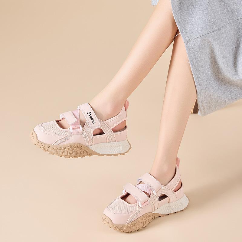 

Velcro inner height increase women s summer new muffin sports platform sandals lightweight casual shoes women 39 розовый