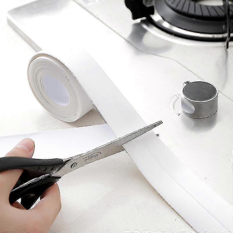 10 Feet Bathroom Shower Sink Tub Seal Tape White Pvc Self-adhesive Waterproof Wall Sticker For Bathroom Kitchen