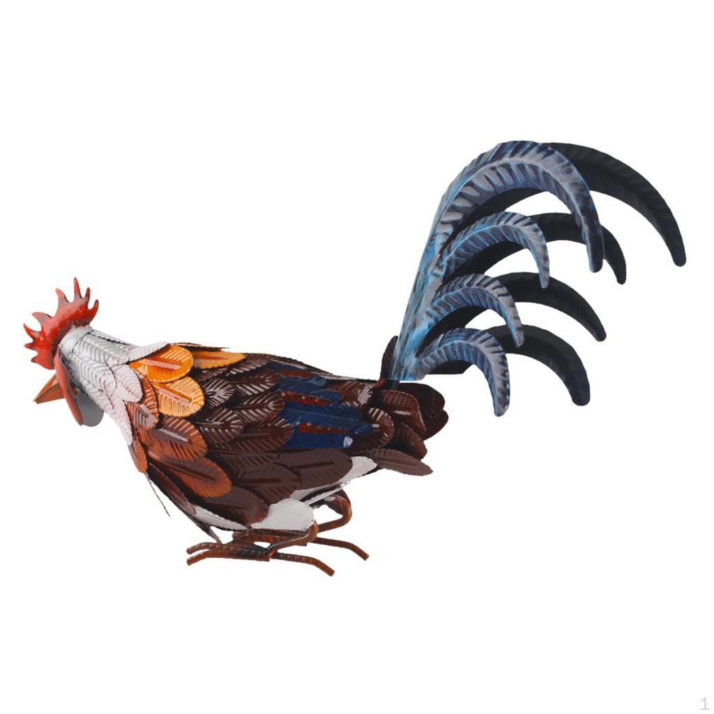 Socha zahradního kohouta Zvířecí figurka Trávník Ornament Umělecká socha pro Patio Farm Home