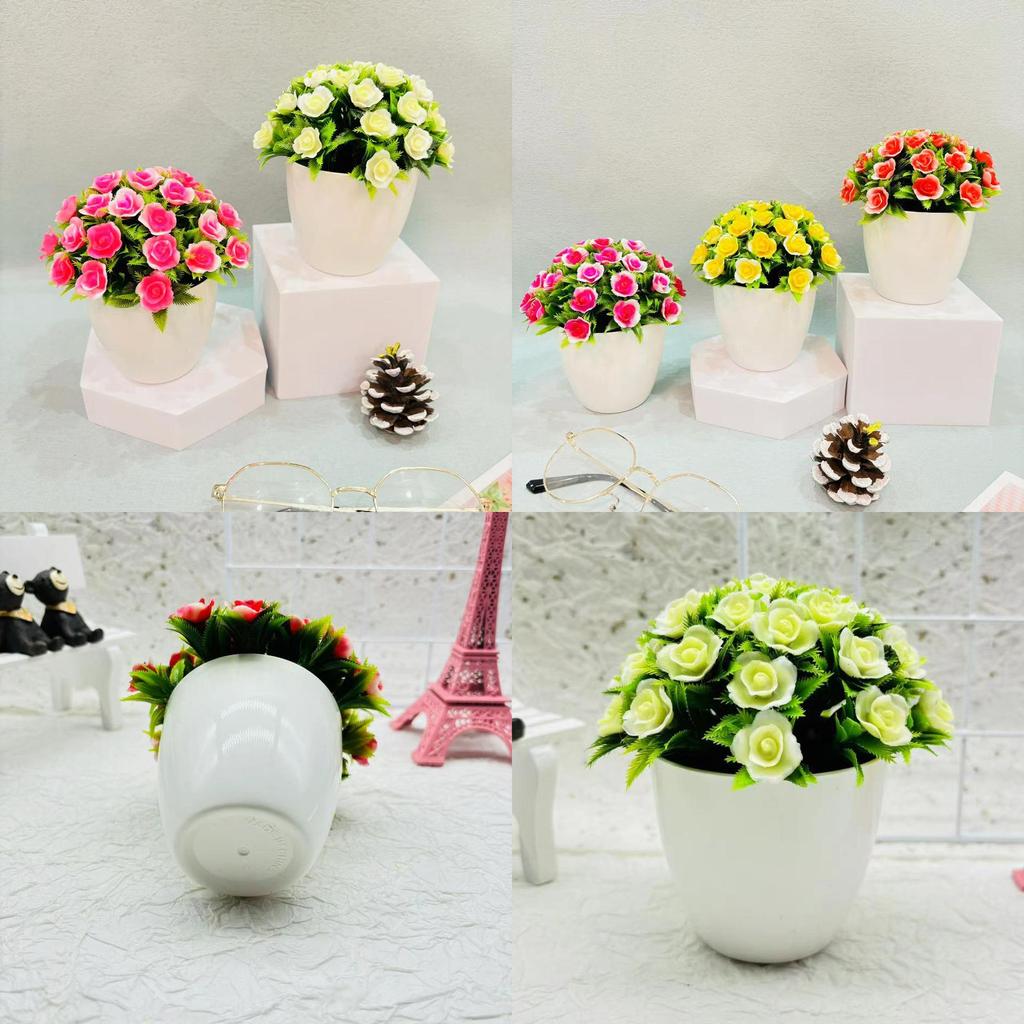 Plastic Indoor Decorative Sphere With Faux Fuchsia Flowers For Office Displays