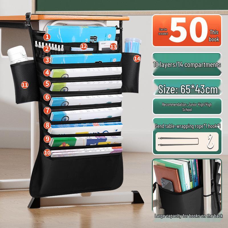 Hängende Schreibtisch-Aufbewahrungstasche für Schüler - Oberstufe & Mittelstufe