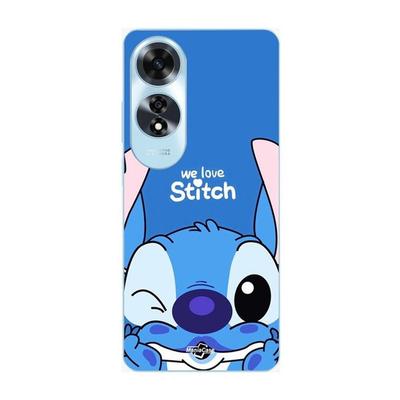 Case for Oppo A60 Stitch Cute Ohana Stitch Blue Front Blue