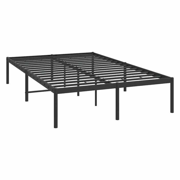VidaXL Cadre de lit métal noir 135x190 cm 350845
