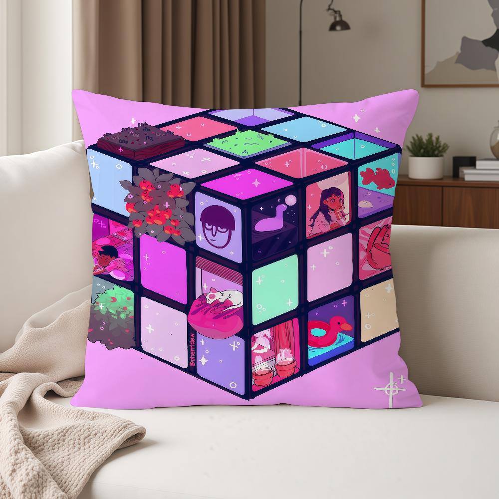 Game RRubik CCube Pillow Case Suitable For Bedrooms Living Rooms Cars Home Decoration