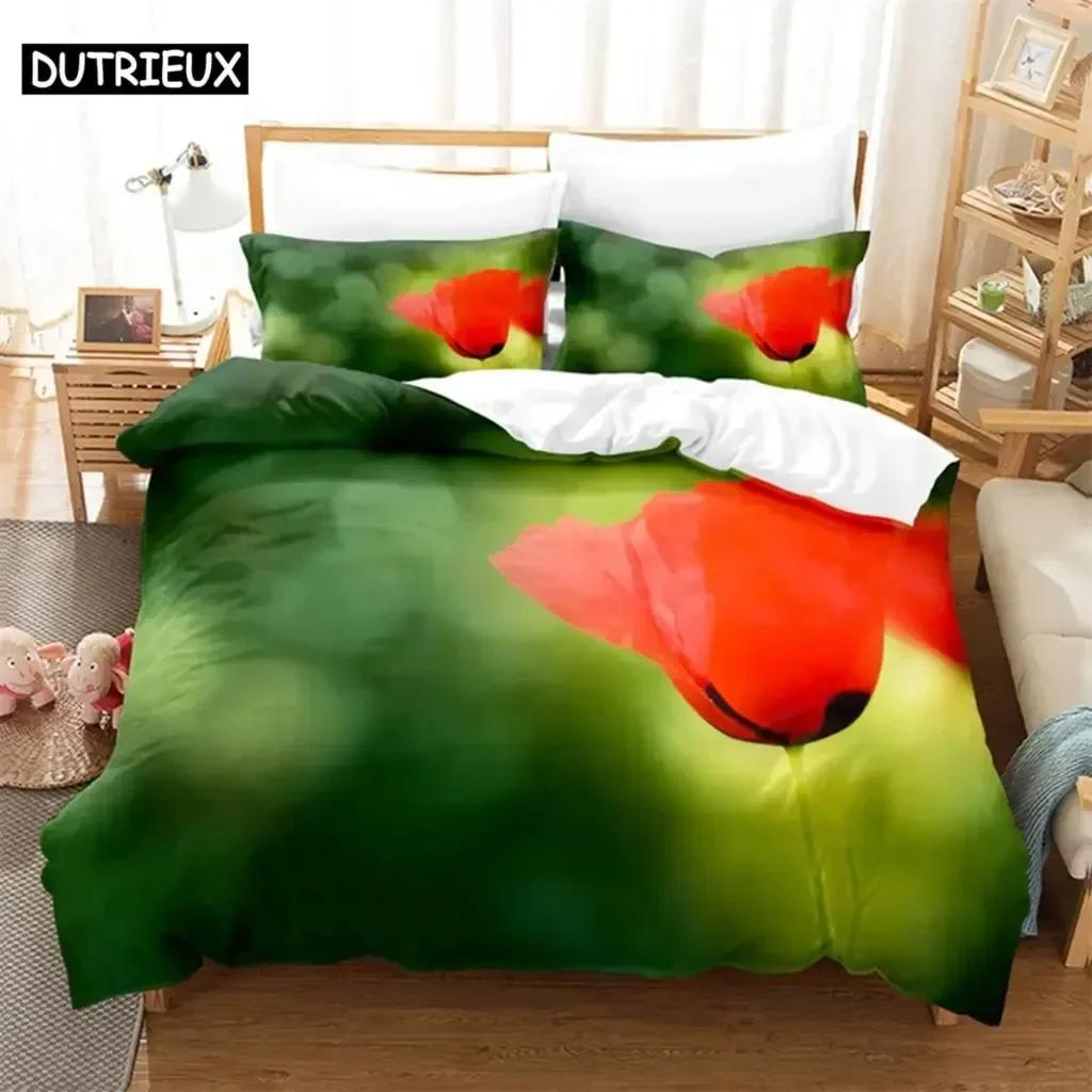 

New 3D Print Flowers Plants Quen Comfortable Duvet Comfortable Quilt Cover Pilowcase Beding Set Children Bedrom Decoration Home Textile 135*200cm Eu-Single