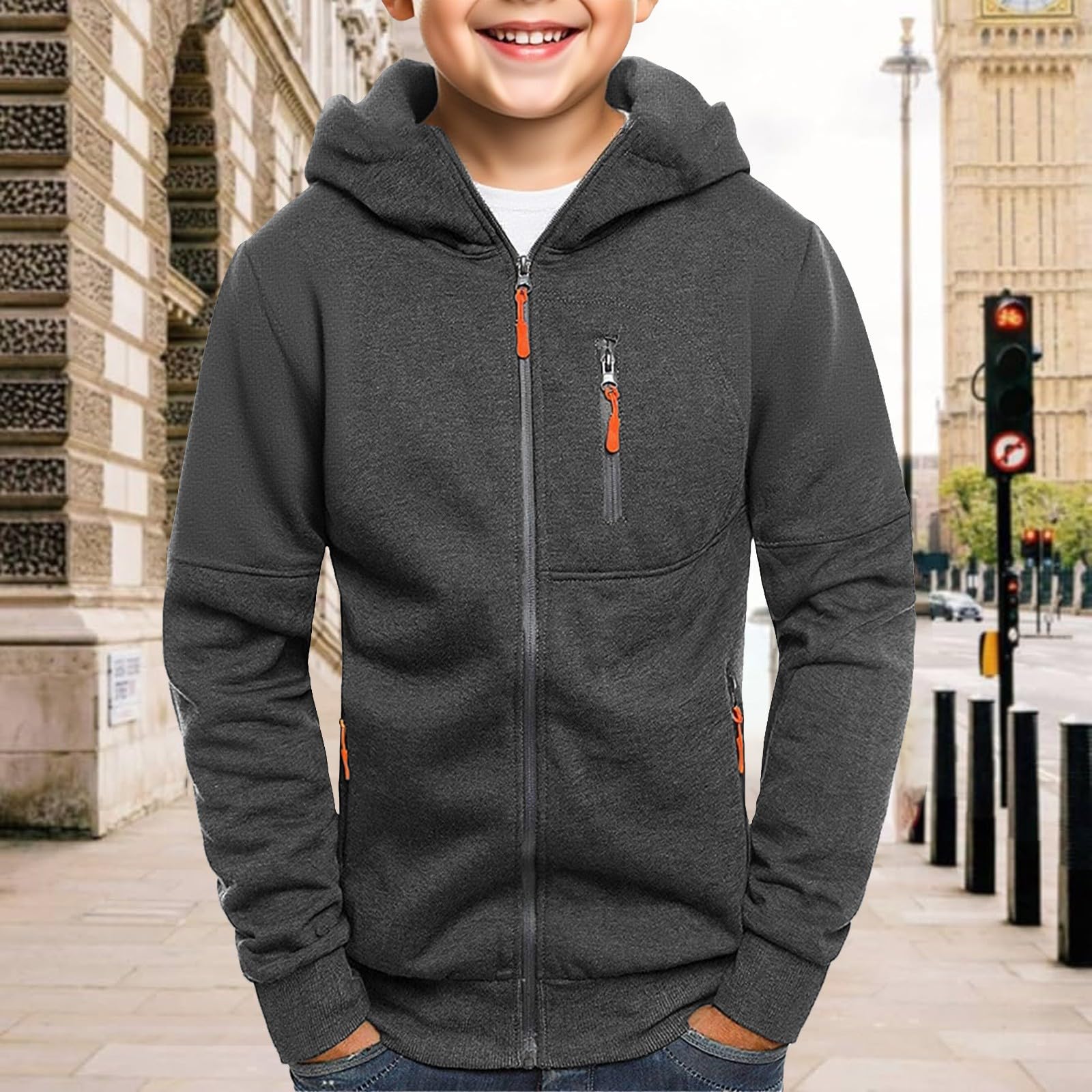 

Boys Girls Hoodie Sweatshirt Fall Winter Warm Jacket Coat XL винный