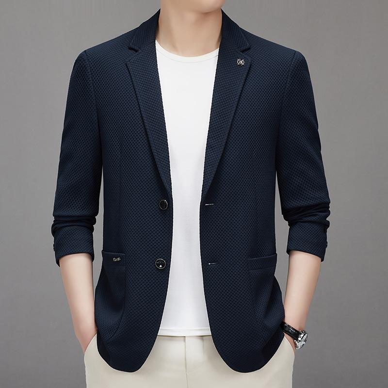 Осенний тонкий мужской повседневный костюм в корейском стиле — фото 5