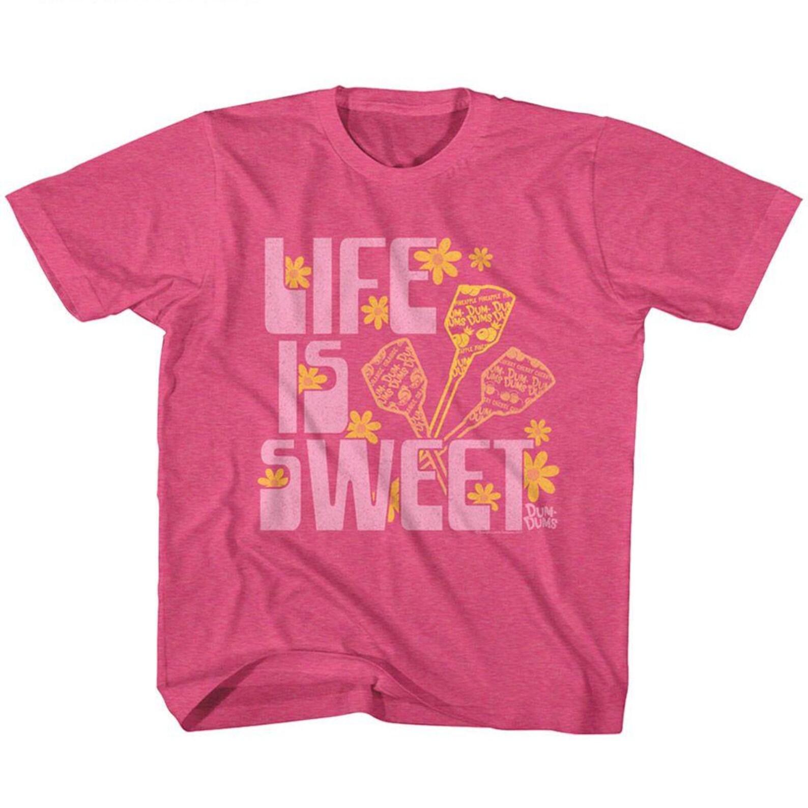 Dum Dums Life is Sweet Vintage Hot Pink Youth T-Shirt 160