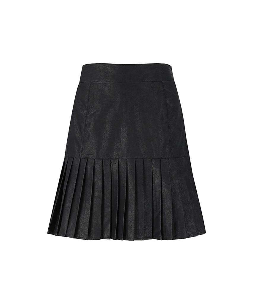 SOUP Faux Leather Pleated Skirt (Syasr36)