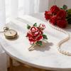 Style Rose Flower Brooch Alloy Enamel Jewelry Decorative Accessory For Women