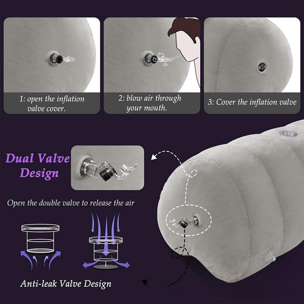 Sex Bondage Pillow with Restraints, Inflatable Adult Sex Toy for Couples, BDSM Beginner Set for Spicy Adventure, Easy Use & Carry