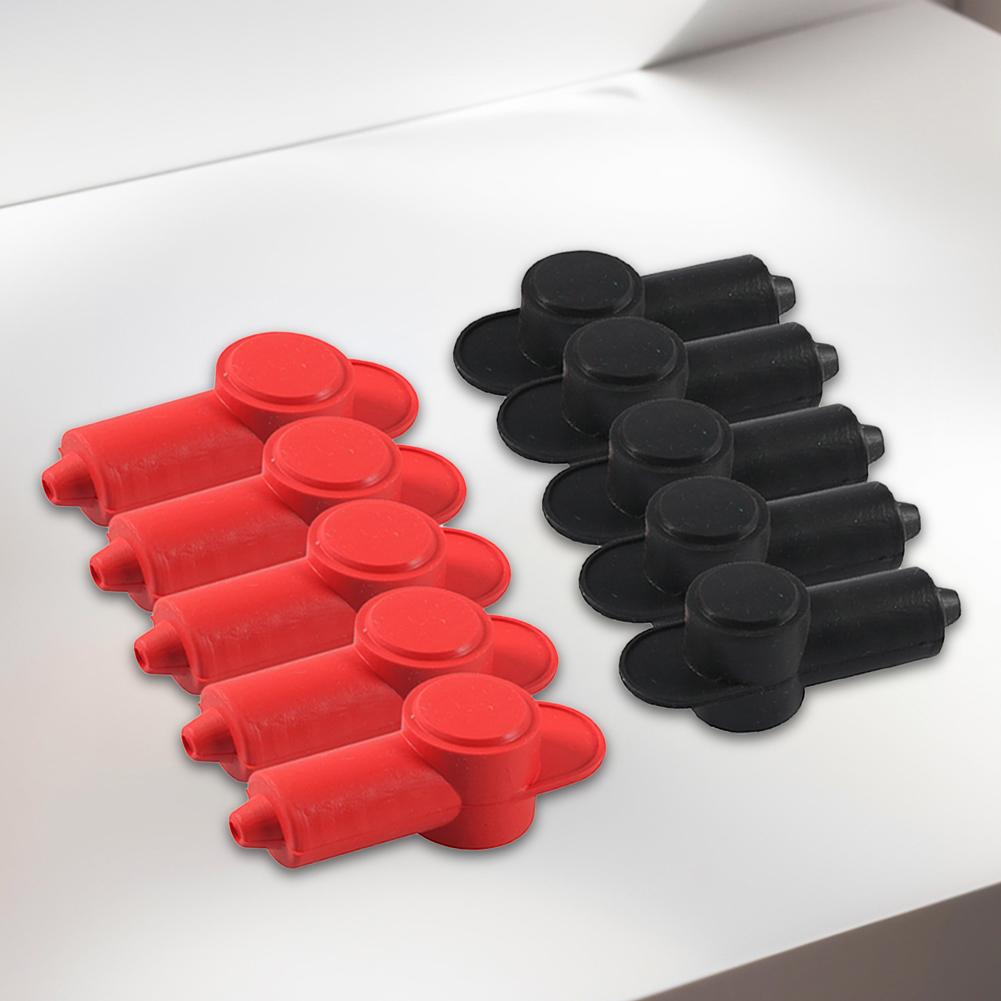 10 Pack Car Battery Pile Head Protective Caps Silicone Terminal Covers R End Cable Cover for Power Junction Blocks