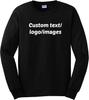 Custom Text Logo Images Black Long Sleeve T-shirt