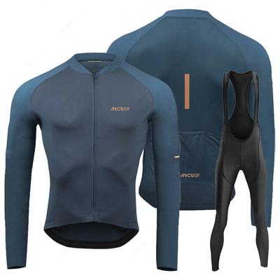 Breathable Long Sleeve Cycling Jersey Set Bib Pants Ropa Maillot Ciclismo Bicycle Clothing MTB Bike Uniform Men Clothes  Autumn  Breathable 2026