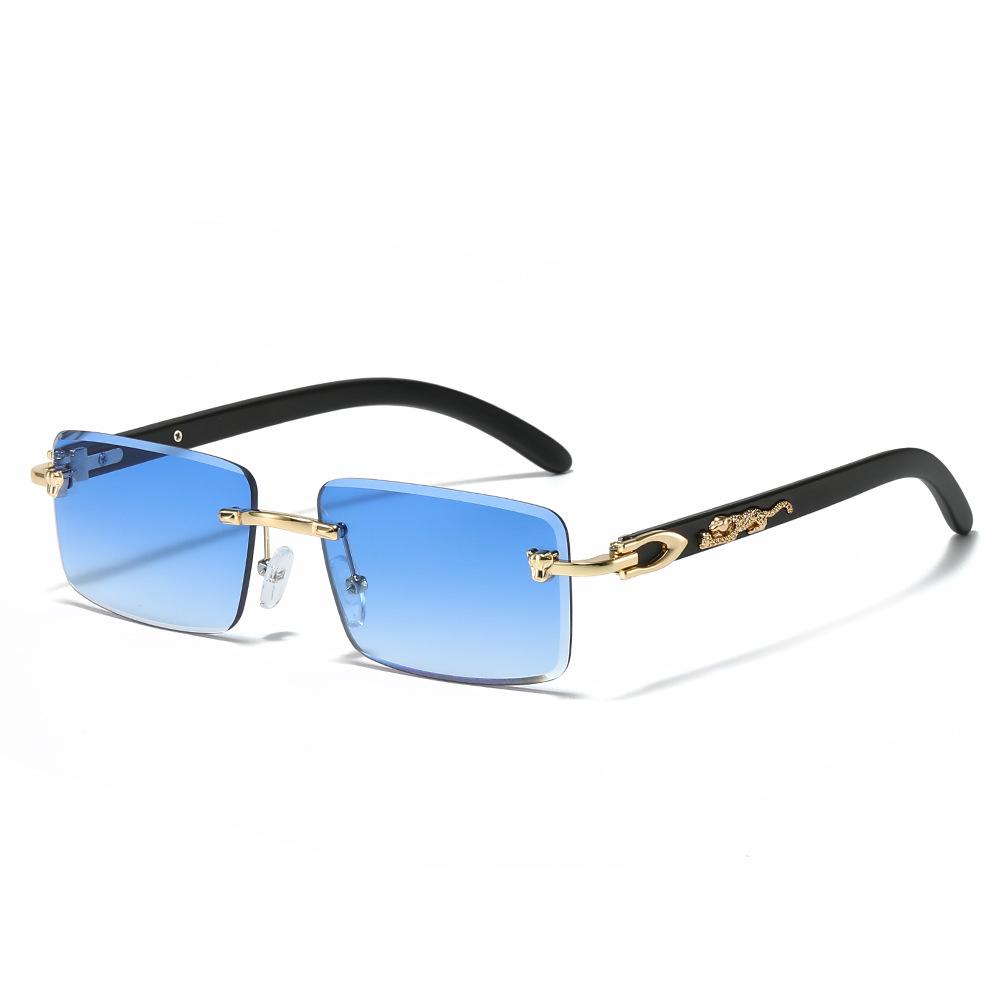 2025 Frameless Fashion Sunglasses with Leopard Decor for Men - European & American Style