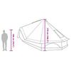 Tipi Tent with Roof Grey and Orange 680 x 430 x 270 cm Taffeta