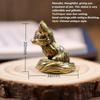 Brass Fox Statue Cute Fox Miniature Figurines Desk Ornament Decorations Accessories Copper Animal Sculpture Home Decor Crafts