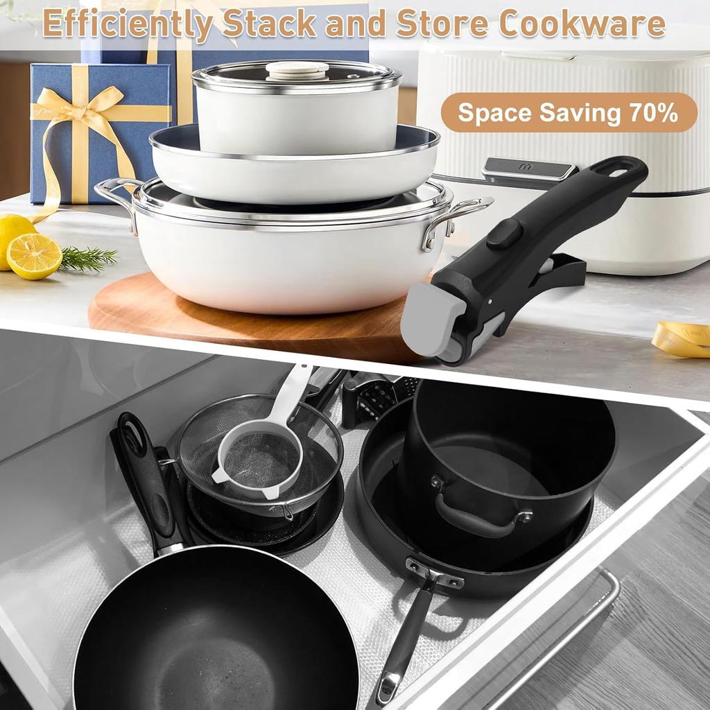 Removable Pan Handle Durable Heat-Resistant Anti Scalding Cookware Detachable Universal Pot Handle Suitable for All Cookware Pan