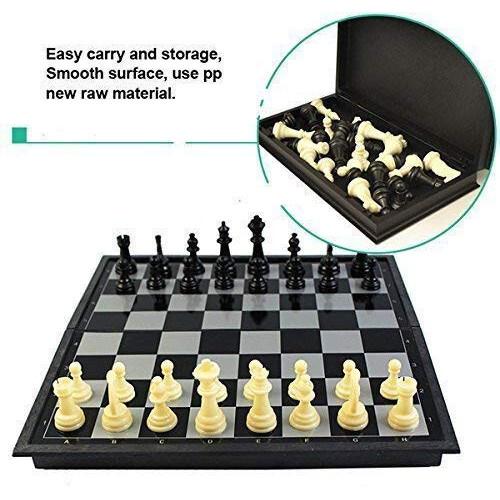 RSINC  Folding Smooth Surface Magnetic Chess Board Black and White Set Magnetic JL187260519775