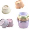 Stackable Rabbit Toy: 8-Piece Plastic Nesting Cups for Children's Education & Water Play