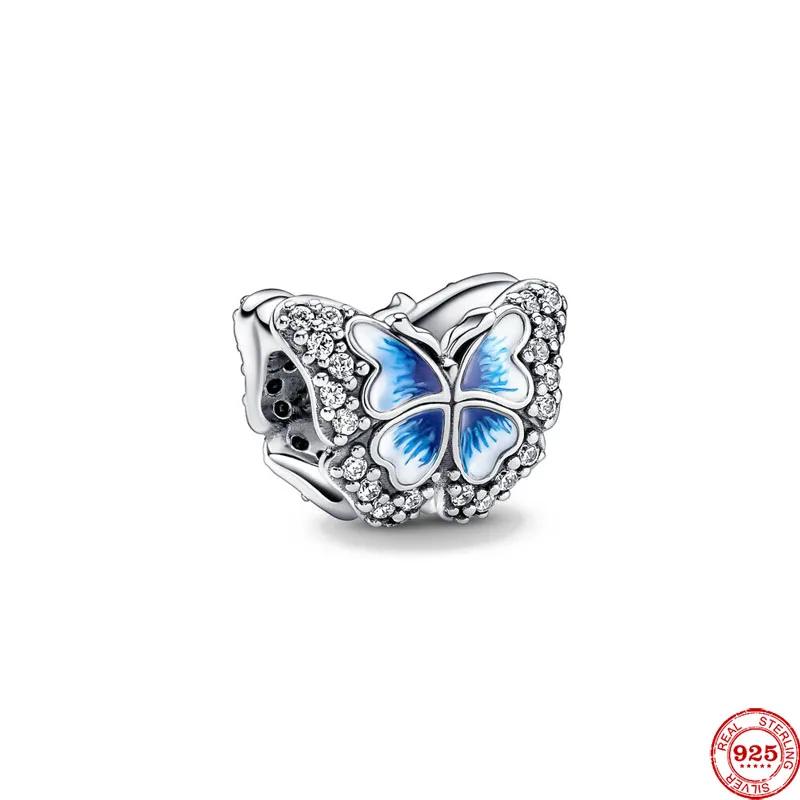 New copper Colorful Butterfly Dragonfly Flower Charm Compatible With Authentic Pendant Bracelets Necklaces Women Do It Yourself Fine Jewellery