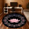 1pc Lotus Mandala Round Chair mat office Area Rug - Non-Slip, Floor Mat for Office, Bedroom, and Indoor Decor p127113