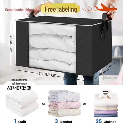 Cotton Quilt Storage Bag with Transparent Window - Non-woven Organizer for Clothes and Quilts