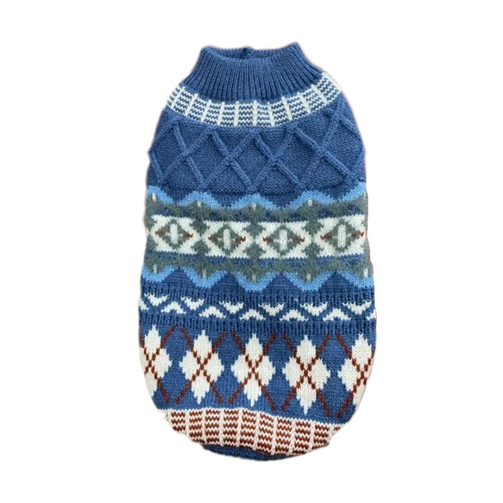 

Вязаные кошачьи свитера Теплая одежда для питомцев Собачьи принадлежности Собачий свитер Маленькая Средняя Собака S синий