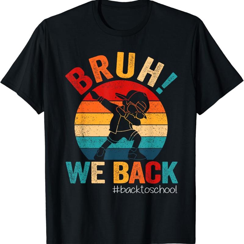 Groovy Bruh We Back Teachers Kids Funny To School T Shirt - Men s Summer Cotton Graphic Tee S разноцветный
