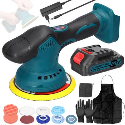 21V Cordless Car Polisher 8 Gears of Speeds Adjustable Electric Auto Polishing Machine Multifunction Home Cleaning