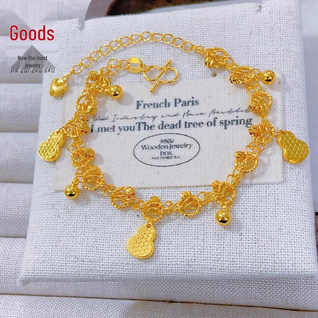 Vietnamese Gold-Inspired Sand Gold Bracelet Women s Dream Catcher Gourd Design - Luxury Hand Jewelry