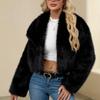 Fashionable Women's Plush Short Jacket Fauxsuit Collar