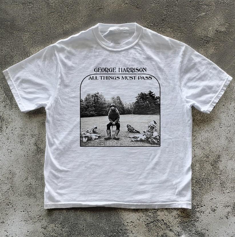 George Harrison All Things Must Pass Album White Music Shirt