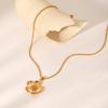 Women's French Light Luxury Vintage Stainless Steel Twist Chain Flower Diamond-studded Pendant Necklace