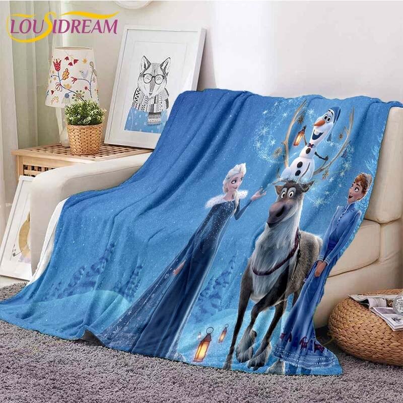 3D Cartoon Frozen Blanket Ultra Lightweight Soft Plush Flannel Throws Blanket for Sofa Bed Couch Best Office Gifts