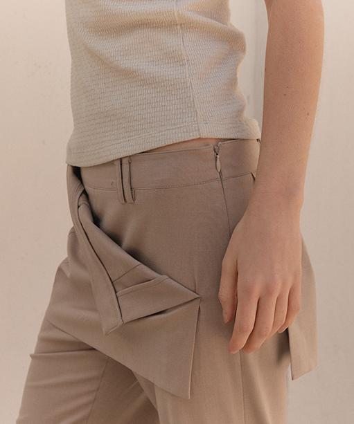 Odeseu Folded Skirt Overpants - Beige