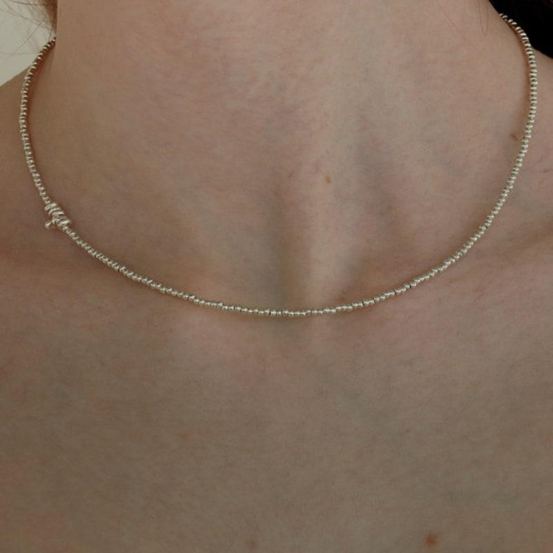 

Less is more silver beads necklace silver