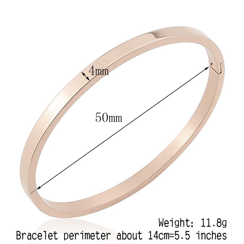 Fashion Stainless Steel Jewelry Oval Bangle for Woman Child Charm Bracelet Party Love Wedding Gift