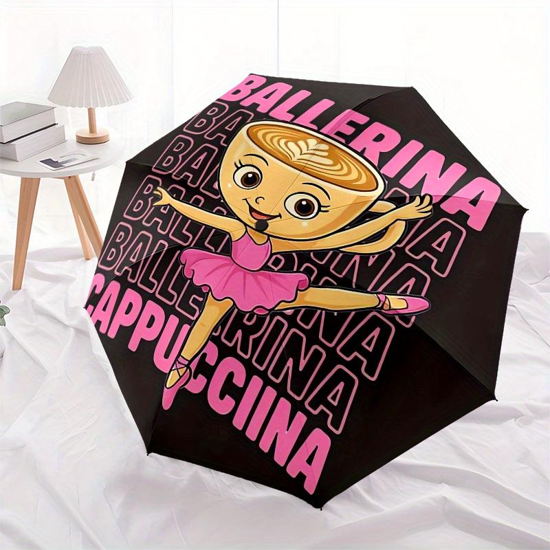 1pc Ballerina Cappuccino Umbrella with Plastic Handle,Suitable for All Seasons Home Travel Outdoor UmbrellaM1082