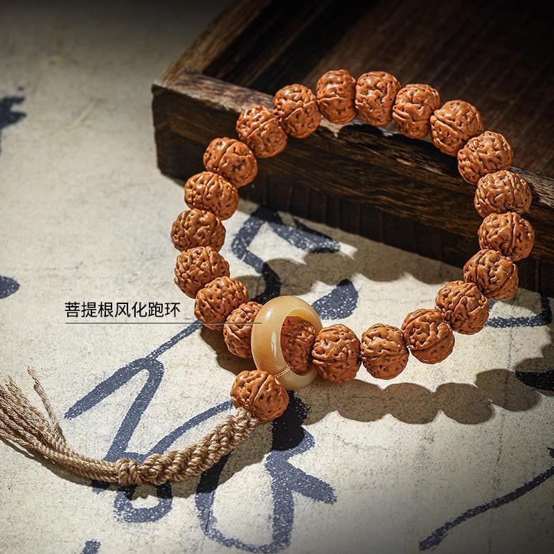 Authentic Indonesian King Kong Bodhi Bracelet Men Hand-Carved Beaded Jewelry