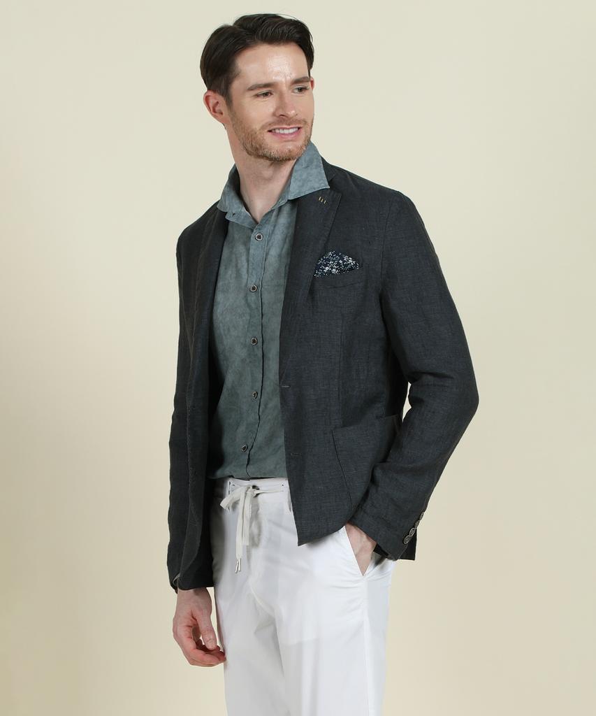 Panicale Grey Washed Linen Jacket