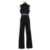 European and American Women's Sleeveless Patchwork Striped Jeans Two-piece Set - Summer Collection