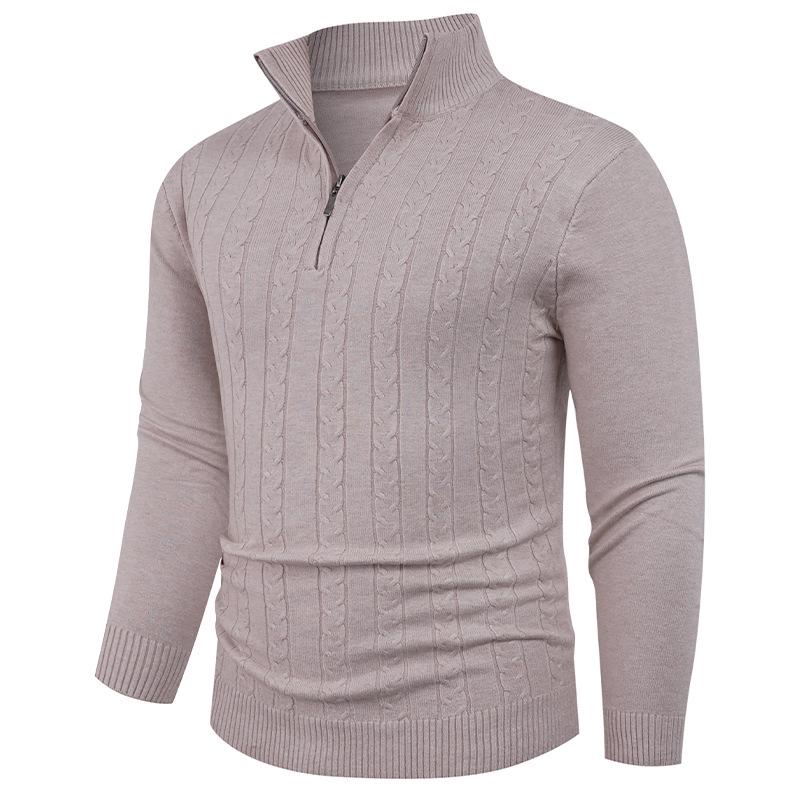 Men's Autumn/Winter Fashion Half-Zip Button Sweater - Casual Knit Pullover Base Layer