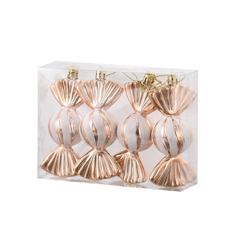 Electroplated Christmas Candy Ornaments: Painted Tree Decorations for Window Display & Counters